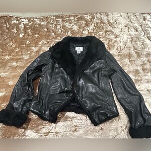 Armani Exchange Leather Motorcycle Jacket.